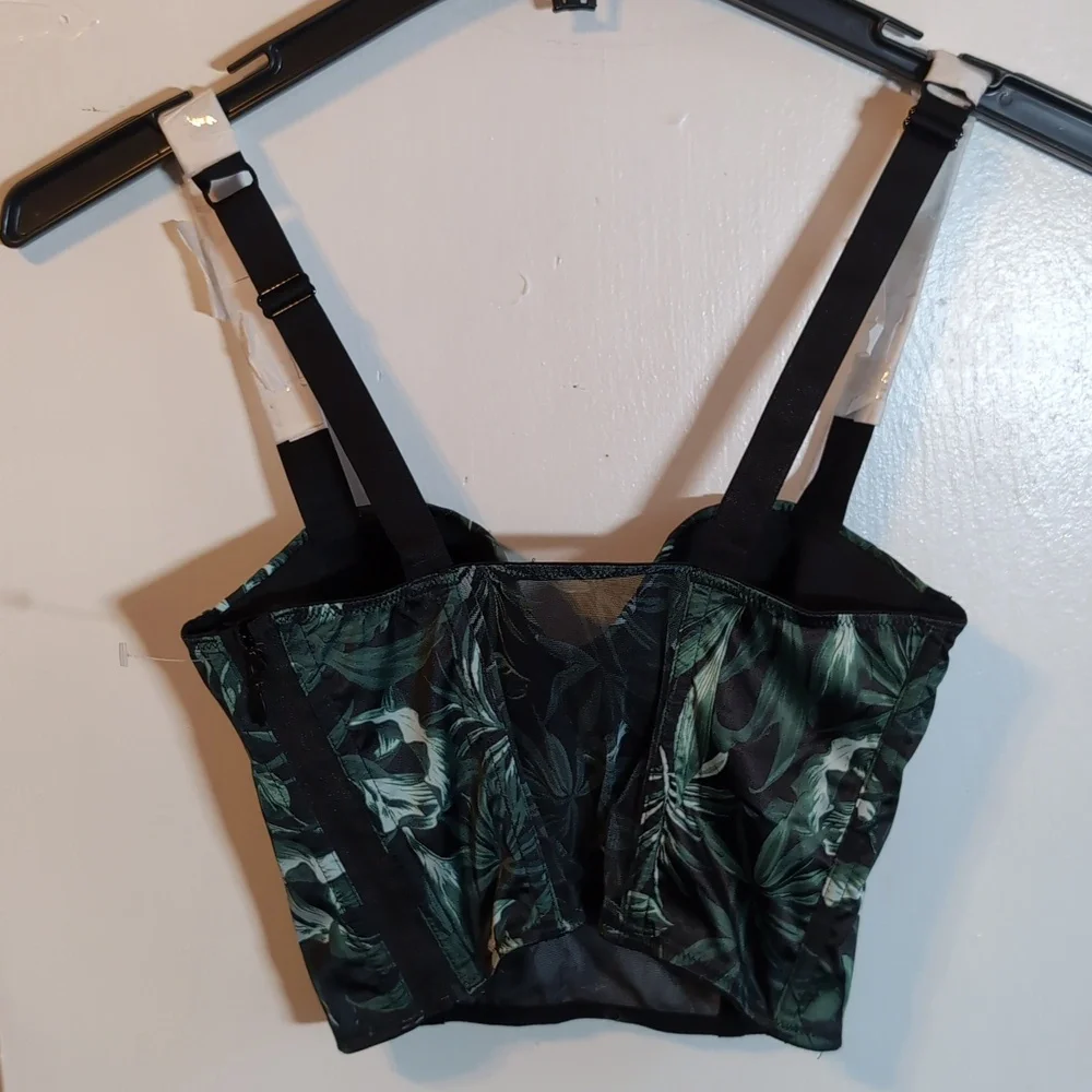VS Lightly-Lined Logo Strap Balconette Leafy Bra Top 32D - Picture 4 of 8